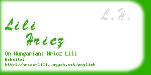 lili hricz business card